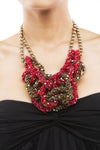 Bold necklace with combination of beautiful colors of gold & red